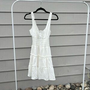 White tiered ruffly dress